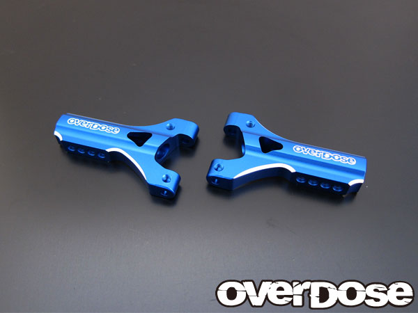 OVERDOSE　OD1364　アルミフロントサスアームセット （For ドリパケ Type-C/ ブルー）