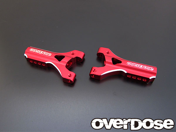 OVERDOSE　OD1366　アルミフロントサスアームセット （For ドリパケ Type-C/ レッド）