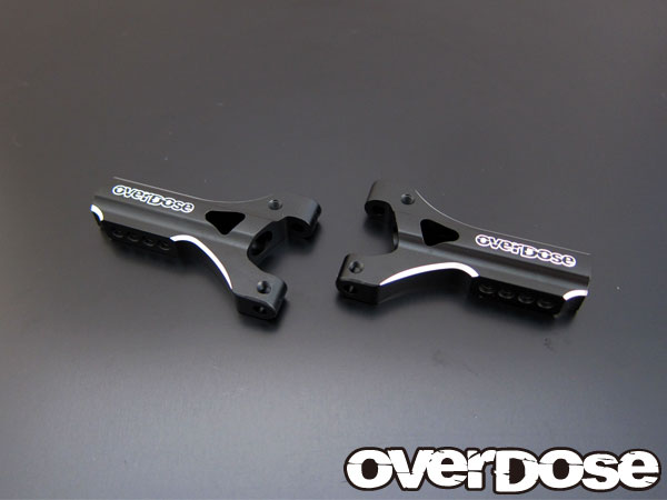 OVERDOSE　OD1370　アルミフロントサスアームセット （For ドリパケ Type-C/ ブラック）