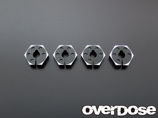 OVERDOSE　OD1437　アルミホイールハブセット ( ブラック /4pcs)