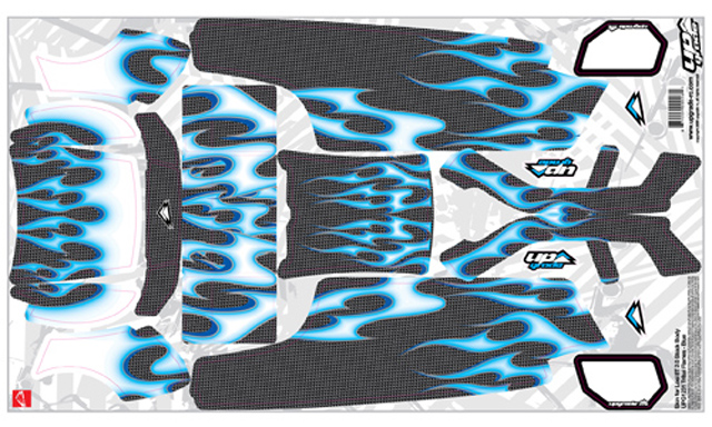 UPGRADE　UPG1231　LOSI 8IGHT-T 2.0用ボディースキン　TRIBAL FLAMES （ブルー）