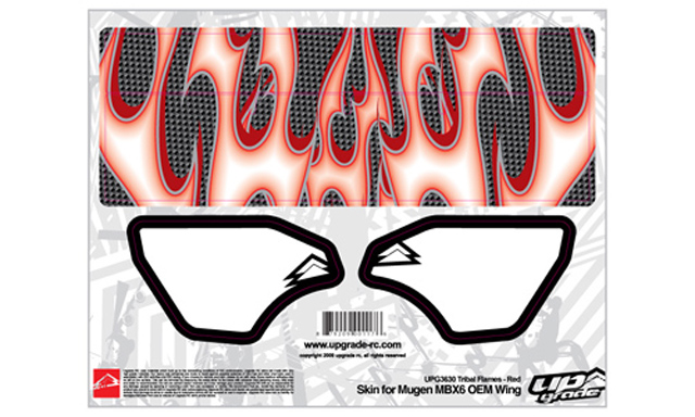 UPGRADE　UPG3630　MUGEN MBX-6/6T用ウイングスキン TRIBAL FLAMES （レッド）