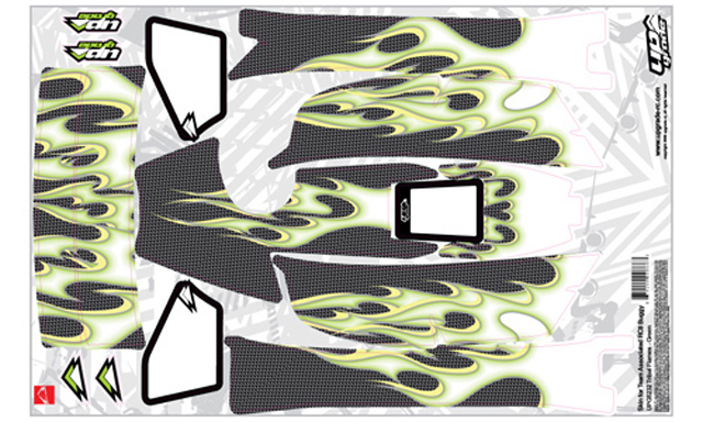 UPGRADE　UPG5232　ASSOCIATED RC 8用ボディースキン TRIBAL FLAMES （グリーン）