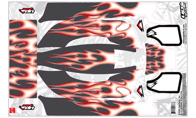 UPGRADE　UPG5239　HOT BODIES D8用ボディースキン TRIBAL FLAMES （レッド）