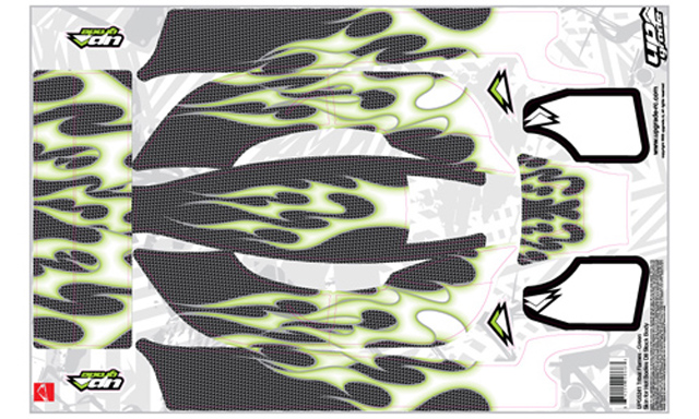 UPGRADE　UPG5241　HOT BODIES D8用ボディースキン TRIBAL FLAMES （グリーン）
