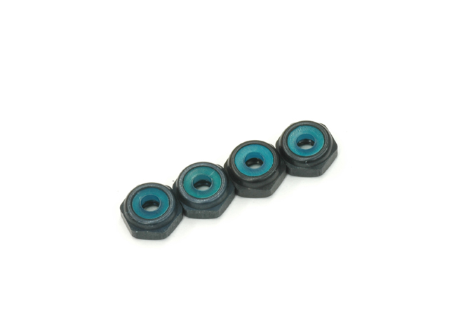 X-Factory　XC-6077　薄型アルミナイロンロックナット(4-40)【ブラック/4個入】