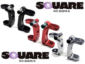 SQUARE　SGW-36BK　アルミフロントハブキャリア・ブラック【タミヤGF-01/ファームキング用】